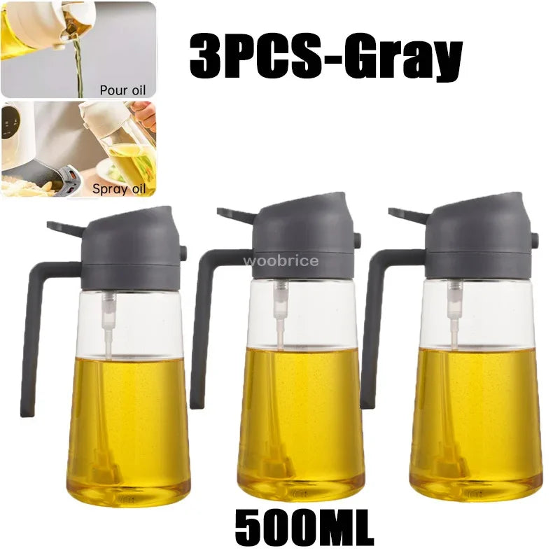 2in1 Kitchen Spray Oil Dispenser Oil Sprayer Polisher or Oil Brush for Air Fryer Salad Grilling Roasting Cooking Kitchen Acceeso